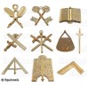 Masonic Officers' jewels – Complete set of 10 AASR / French Rite Officers' jewels