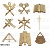 Masonic Officers' jewels – Complete set of 9 jewels – Scottish Rite (AASR)  / French Rite