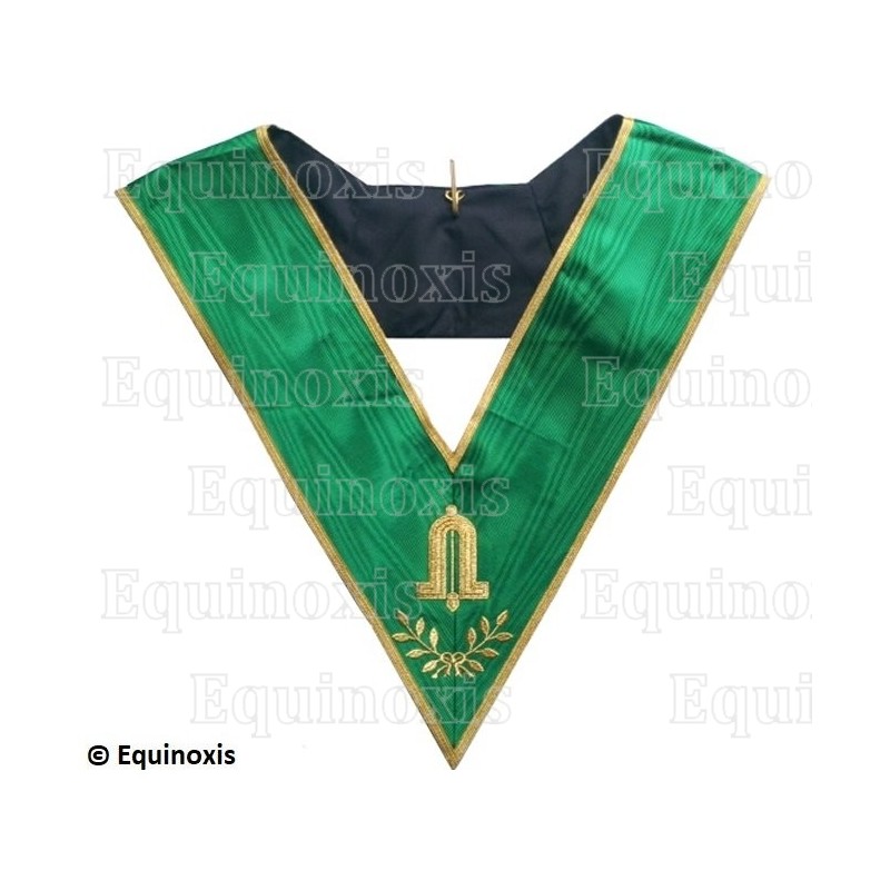 Masonic collar – Rite of Cerneau – Junior Warden – Machine embroidery