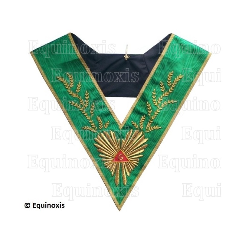 Masonic Collar – Rite of Cerneau – Worshipful Master – Acacia 224 leaves – Hand embroidery