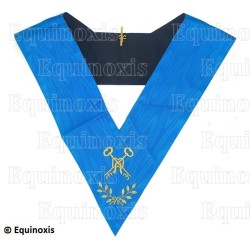 Masonic collar – Groussier French Rite – Treasurer – Machine embroidery