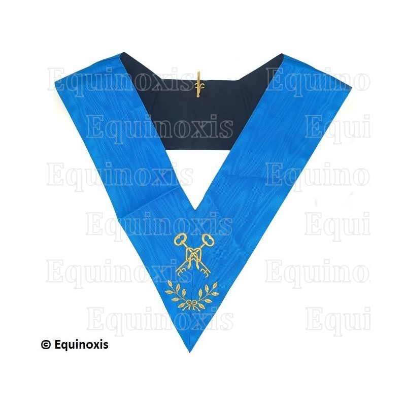 Masonic collar – Groussier French Rite – Treasurer – Machine embroidery