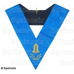 Masonic collar – Groussier French Rite – Junior Warden – Machine embroidery