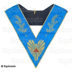 Masonic collar – Groussier French Rite – Worshipful Master – Acacia 108 leaves – Machine embroidery