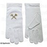 Masonic embroidered cotton gloves – Crossed gavels – Worshipful Master – Size XXXL