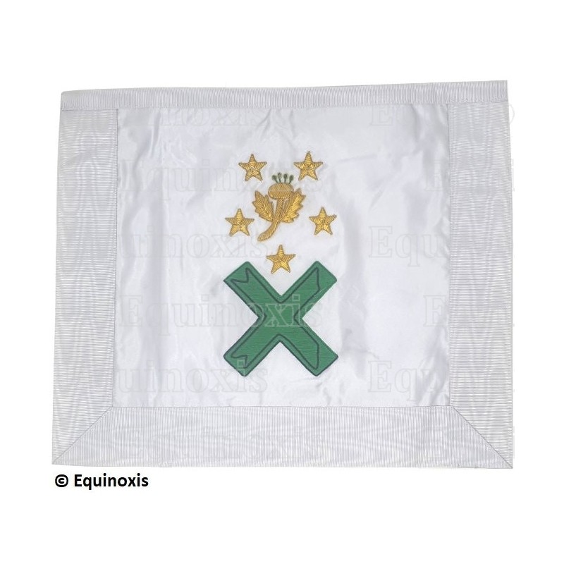 Masonic apron (satin) – Scottish Rite (AASR) – 29th degree – Hand embroidery