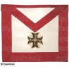 Masonic apron (leather) – Scottish Rite (AASR) – 18th degree – Knight Rose-Cross – Patted cross + Greek cross – Machine emb