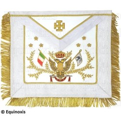 Masonic apron (leather) – Scottish Rite (AASR) – 33rd degree – Most High Grand Commander – Italian flag