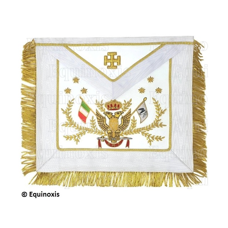 Masonic apron (leather) – Scottish Rite (AASR) – 33rd degree – Most High Grand Commander – Italian flag