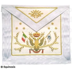 Masonic apron (leather) – Scottish Rite (ASSR) – 33rd degree – Italian flag – Hand embroidery