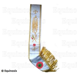 Masonic sash – Scottish Rite (AASR) – 33rd degree – Cross potent, rose and fringe – Italian flag – Machine embroidery