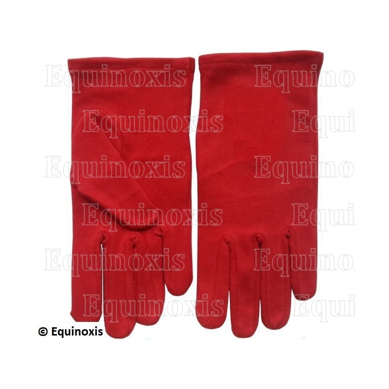 Gants maçonniques rouges coton – Taille XXXL