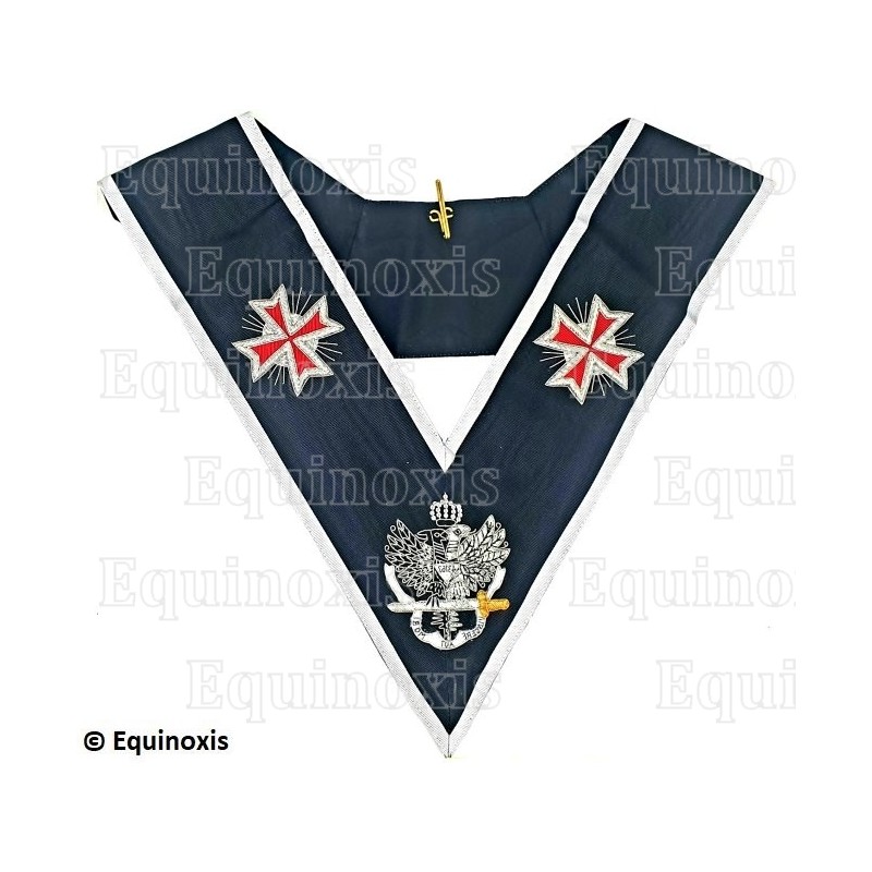 Masonic collar – Scottish Rite (AASR) – 30th degree – Très éminent Commandeur – Croix templières et aigle bicéphale – 