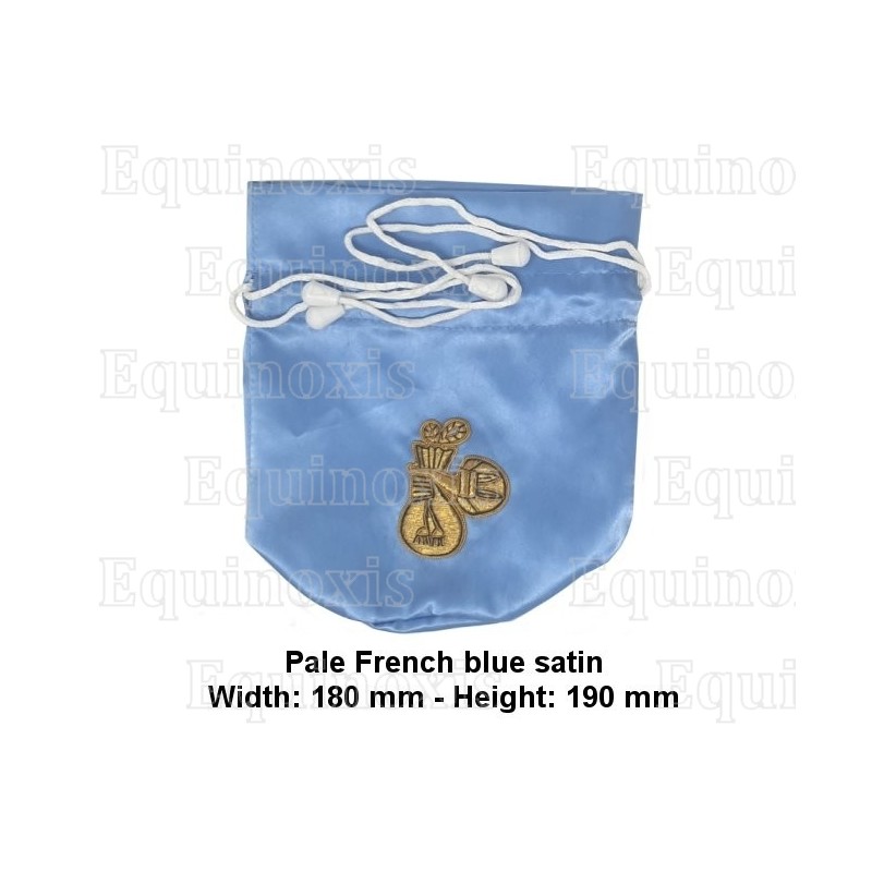 Tronc de la Veuve – Satin bleu RER / FTR – Hand embroidery