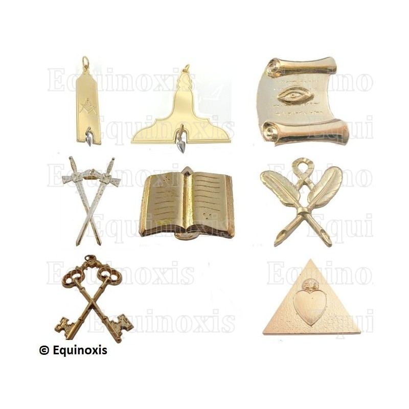 Masonic Officers' jewels – Set of 8 RSR jewels