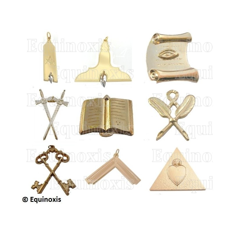 Masonic Officers' jewels – Set of 9 RSR jewels