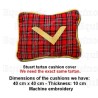 Masonic cushion – Standard Scottish Rite – Tartan cover – Machine-embroidered square