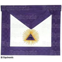 Masonic apron (fake leather) – Scottish Rite (AASR) – 13th degree – Purple – Machine embroidery