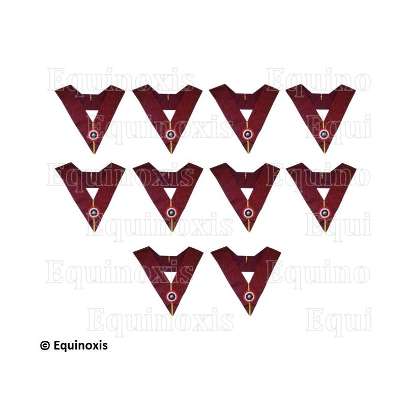 Masonic collars – Holy Royal Arch – 10-Officers set – French rosettes