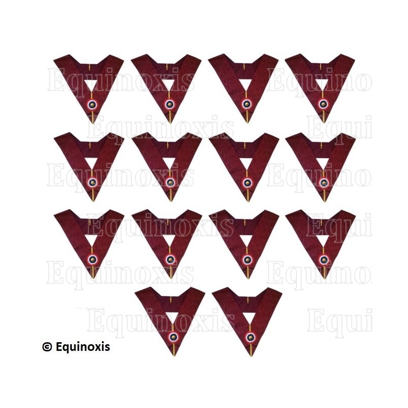 Masonic collars – Holy Royal Arch – 14-Officers set – French rosettes