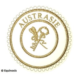 Masonic badge – Grande tenue provinciale – Grand Archiviste – Austrasie – Machine embroidery