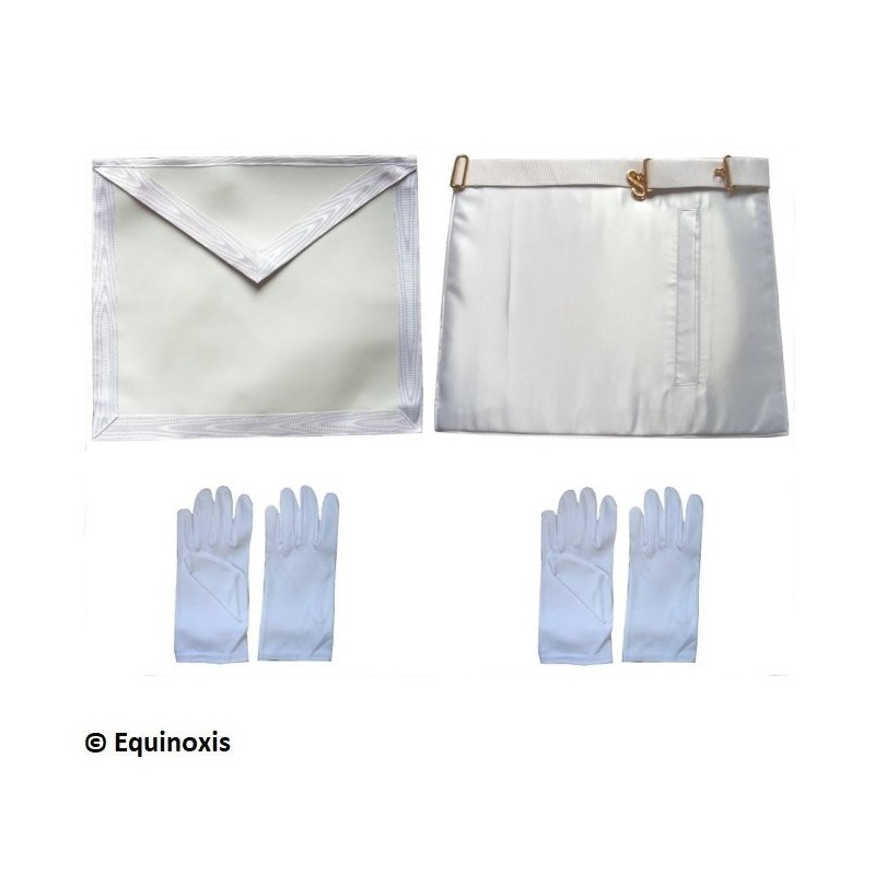 Entered Apprentice set – Fake-leather apron 35 cm x 40 cm + 2 pairs of white gloves Entered Apprentice set – Fake-leather apron 35 cm x 40 cm + 2 pairs of white gloves
