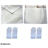 Entered Apprentice set – Fake-leather apron 35 cm x 40 cm + 2 pairs of white gloves