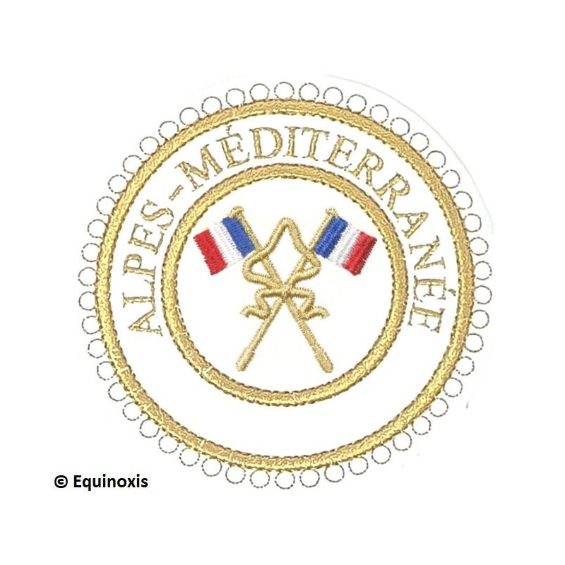 Badge GLNF – Grande tenue provinciale – Passé Grand Porte-Etendard – Alpes-Méditerranée – Machine embroidery