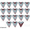 Masonic collars – Mark degree  – 17-Officers pack – Tricolor rosette – English colors