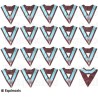 Masonic collars – Mark degree – 19-Officers pack – Tricolor rosette – English colors