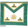 Tablier maçonnique en faux cuir – Cerneau Rite – Passé Maître – Acacia et équerre-et-compas – Hand embroidery