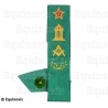 Masonic sash – Cerneau Rite – Master Mason – Blazing star, temple, square-and-compass, acacia – Hand embroidery