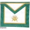 Tablier maçonnique en faux cuir – Cerneau Rite – Master Mason – Acacia et équerre-et-compas – Hand embroidery