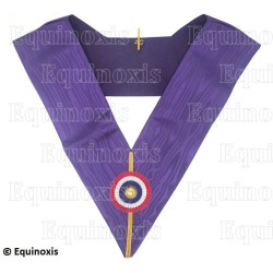 Masonic collar – Ordre des Maîtres Royaux Choisis (OMRC) / Cryptique – Officier de Chapitre – Cocarde tricolore