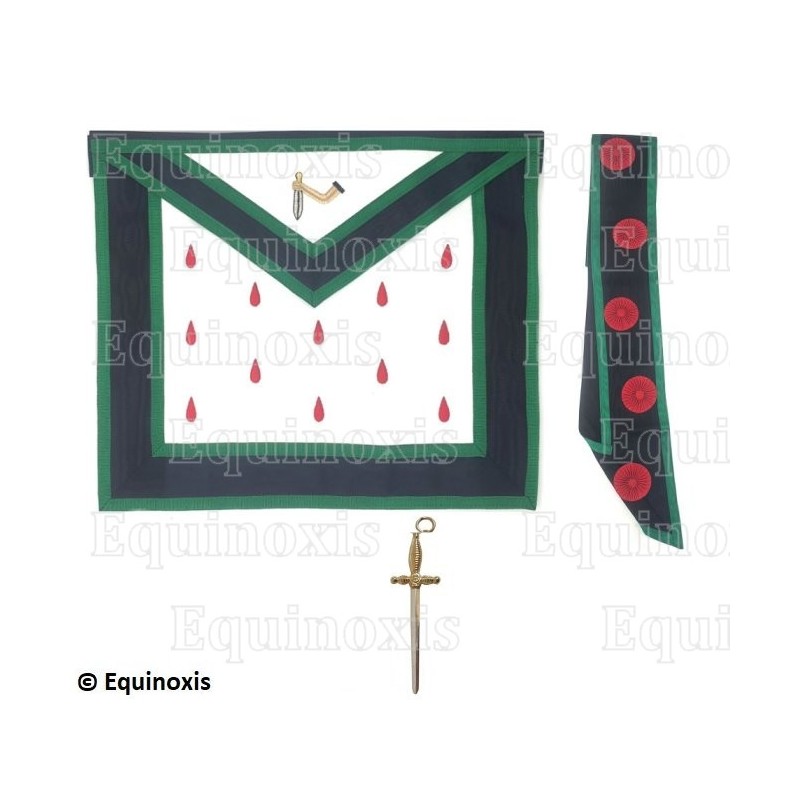 Ensemble 9th degree – Cerneau Rite – Tablier simili cuir + cordon + bijou Ensemble 9th degree – Cerneau Rite – Tablier simili cuir + cordon + bijou