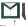 Ensemble 9th degree – Cerneau Rite – Tablier simili cuir + cordon + bijou