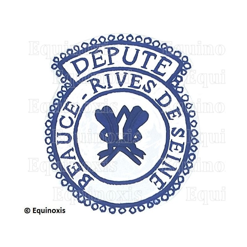 Badge GLNF – Petite tenue provinciale – Député Grand Secretary – Beauce – Rives de Seine – Hand embroidery
