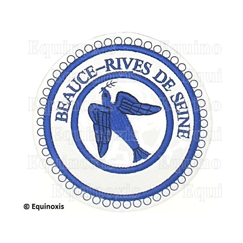 Masonic badge – Provincial Grand Rank Undress – Past Grand Expert – Beauce – Rives de Seine – Machine embroidery