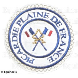 Masonic badge – Provincial Grand Rank Undress – Passé Grand Porte-Etendard – Picardie Plaine de France – Machine embroidery
