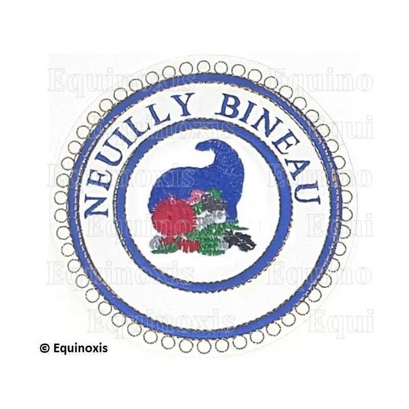 Badge / Macaron GLNF – Petite tenue provinciale – Grand Intendant – Neuilly Bineau – Machine embroidery – Bleu