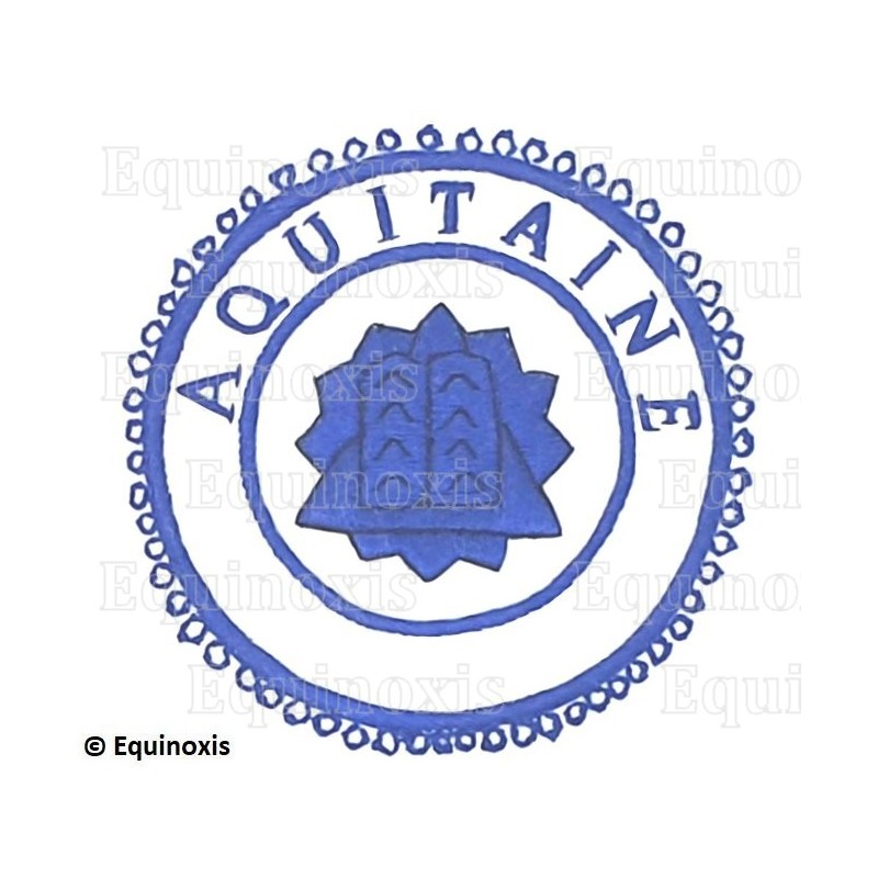 Badge GLNF – Petite tenue provinciale – Passé Grand Almoner – Aquitaine – Hand embroidery