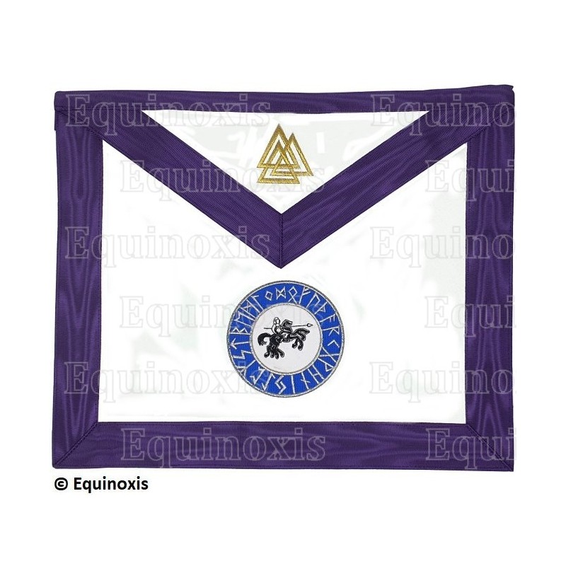 Tablier maçonnique en faux cuir – Memphis-Misraim – 34th degree – Chevalier scandinave