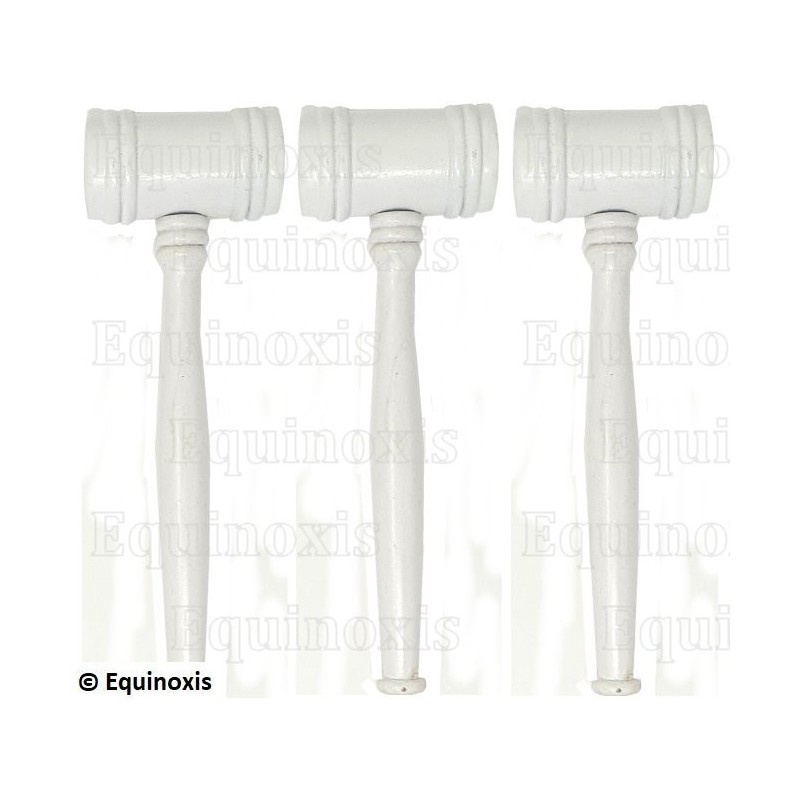 Set de 3 maillets maçonniques – Scottish Rite (AASR) – 31st degree / 33rd degree – Blanc