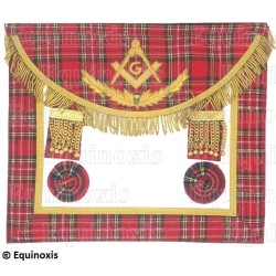 Tablier maçonnique en cuir – Rite Standard d'Ecosse – Maître – Brodé main
