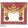Masonic apron (leather) – Rite Standard d'Ecosse – Master Mason – Hand embroidery