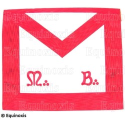 Tablier maçonnique en simili-cuir – Scottish Rite (AASR) – Master Mason – MB – 33 cm x 39 cm – Red back