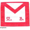 Tablier maçonnique en simili-cuir – Scottish Rite (AASR) – Master Mason – MB – 33 cm x 39 cm – Red back