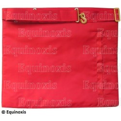 Tablier maçonnique en simili-cuir – Scottish Rite (AASR) – Master Mason – MB – 33 cm x 39 cm – Red back