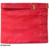 Tablier maçonnique en simili-cuir – Scottish Rite (AASR) – Master Mason – MB – 33 cm x 39 cm – Red back
