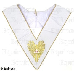 Masonic collar –  Scottish Rite (AASR) – 33rd degree – Grande Gloire – Machine embroidery
